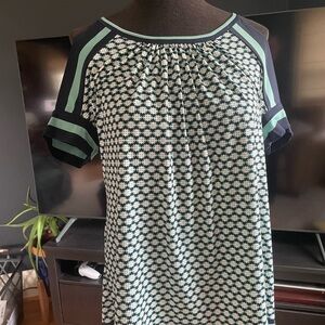 Max Studio Stylish Black and Greenish Blue Women's Top